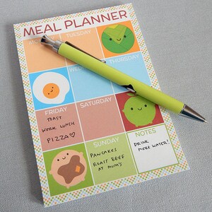 Kawaii Meal Planner &amp; Shopping List Set of 2 Magnetic Fridge Pads - Etsy
