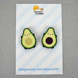 Épingles/broches en bois Kawaii avocat BFF image 2