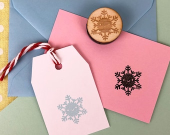Kawaii Snowflake Polymer Stamp