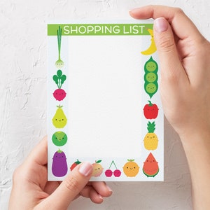 Kawaii Meal Planner & Shopping List Set of 2 Magnetic Fridge Pads image 4