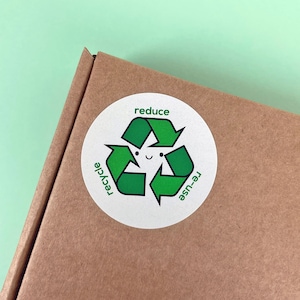 Reduce Re-use Recycle Kawaii Stickers