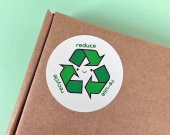 Verminder hergebruik Recycle Kawaii-stickers