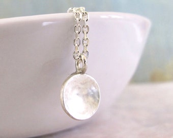 Sterling Silver TINY Pool Disk Pendant Necklace DJStrang Minimalist