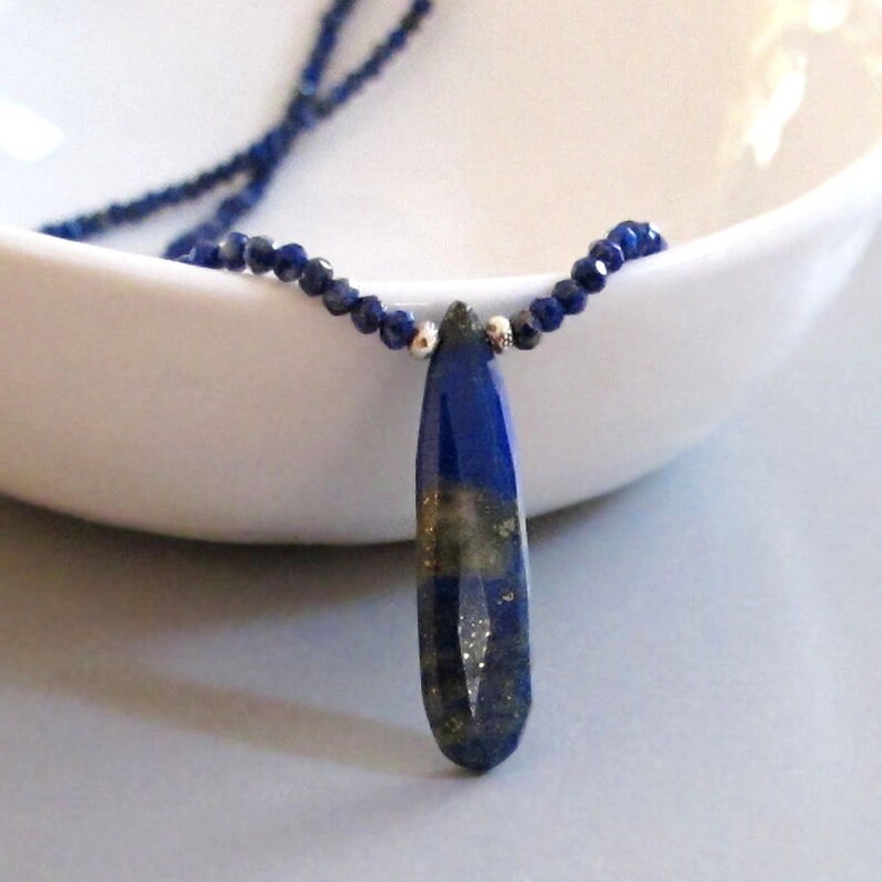 Sodalite Lapis Lazuli Necklace Sterling Silver DJStrang Boho | Etsy