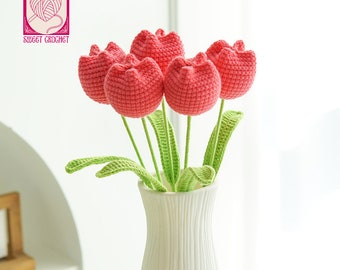 Handmade Crochet Tulip Bouquet | Anniversary Gift | Mother's Day | Floral Room Decor | Graduation Gift