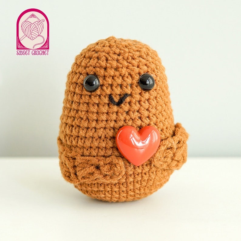 cadeau pomme de terre positive Cadeau au crochet Peluche pomme de terre Jouet patate au crochet Cadeau réconfortant Porte-clés peluche image 3