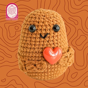 cadeau pomme de terre positive Cadeau au crochet Peluche pomme de terre Jouet patate au crochet Cadeau réconfortant Porte-clés peluche image 5