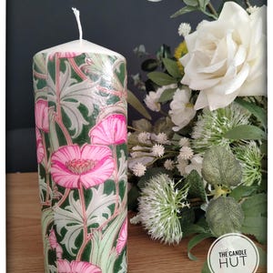 William Morris Otherworldly Flowers Pillar Candle