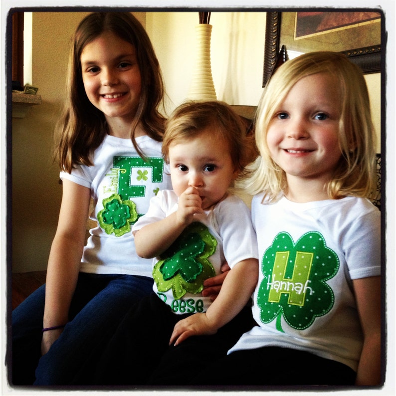 Shabby Shamrock Appliqué Tee or Onsie image 1