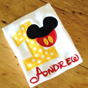 Mickey Mouse personalisiert Geburtstag Tshirt Ihre Wahl der Zahl oder einen Buchstaben