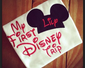 Mein erster Disney Trip Mickey Applikation Tshirt