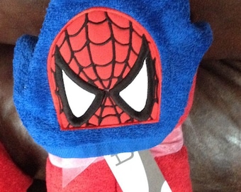 Spiderman Inspired Hooded Towel, Kids Large Hooded Towel