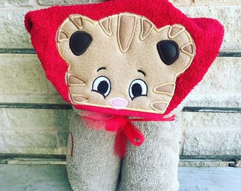 Daniel Tiger Inspired Hooded Towel, Kids Large Hooded Towel, Baby Large Hooded Towel