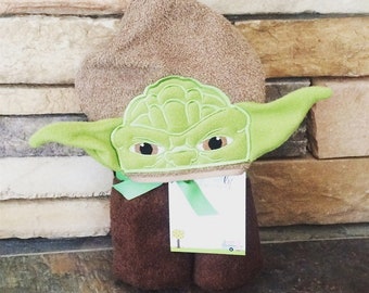 Yoda Inspired Hooded Towel, Kids Large Hooded Towel