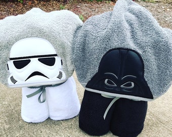 Darth Vader & Stormtrooper Hooded Towel, Star Wars Inspired