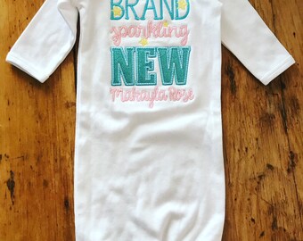 Brand Sparkling New Baby Gown, Personalized Baby Gown