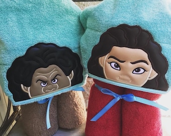 Moana and Maui Inspired Kids Hooded Towel, Personalized