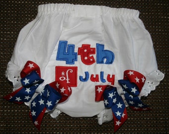 Cubrepañales para bebé del 4 de julio, Bloomers del 4 de julio, Cubrepañales del 4 de julio, Bloomers para bebé del 4 de julio para niñas