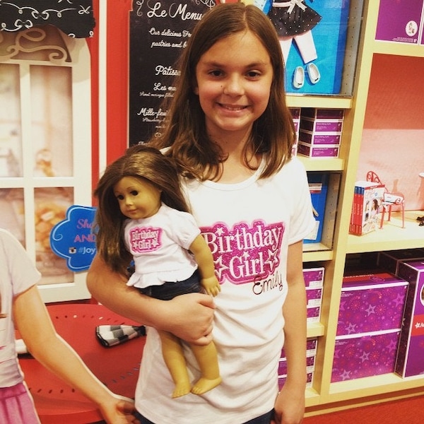 Birthday Girl and Doll Personalized Birthday Tshirt