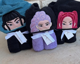 Demon Hunter Inspired Kids Hooded Towel