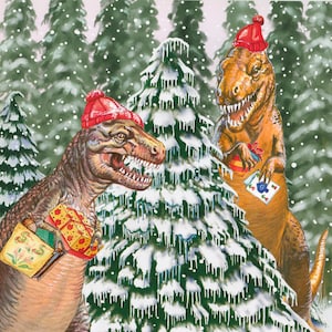 Hanukkah Dreams - Coffret saisonnier de cartes Hanukkah dinosaures de cartes inhabituelles. Réveille-toi gamin ! C'est l'heure des dinosaures ! Embrasse Bubbe !