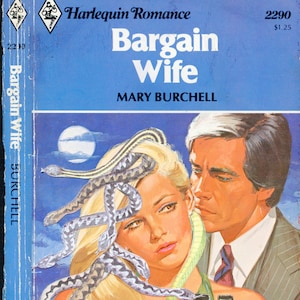 Bargain Wife originele kunstcollage gemaakt van handsnijden romantische romans en wetenschapsboeken, zodat ze eindelijk samen konden zijn