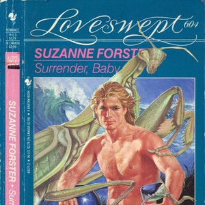 Surrender Baby original Kunst Collage aus Hand schneiden einen Liebesroman und ein Wissenschaftsbuch, so dass sie endlich zusammen sein könnte