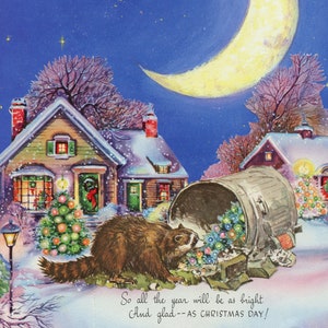 Christmas is Trash, Box set of 10 trash panda holiday raccoon cards for everyone on your Christmas, Solstice, and New Year&#39;s card list