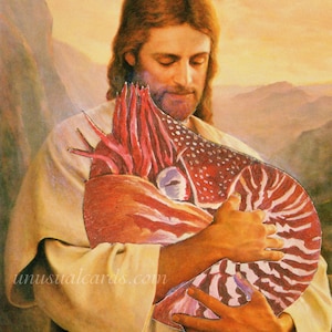 Je suis Naut, votre vrai père, bébé Cthulhu - Jésus aime le nautile et tous les tendres céphalopodes. Maintenant disponible dans de nombreuses tailles pour un encadrement facile !