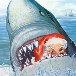 Santa Jaws, Box Set mit 10 Shark Santa Weihnachtskarten, Jede Woche ist Haiwoche! Perfekte Karten für Menschen, die die Feiertage lieben oder hassen.
