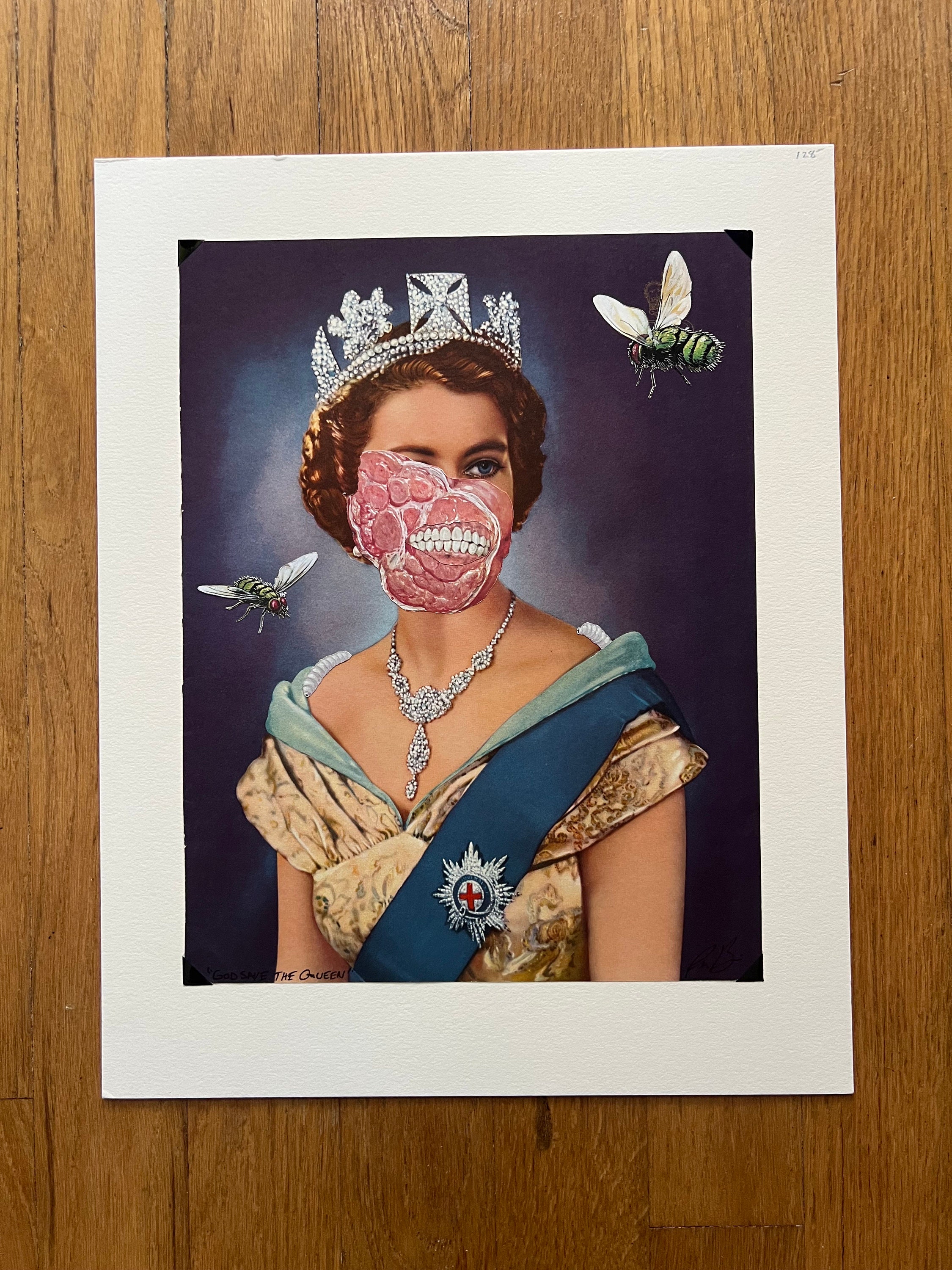 【一点物現代アート】GOD SAVE THE REP＆SKULL QUEEN Front Face of a Stela (Free-standing Stone with Relief