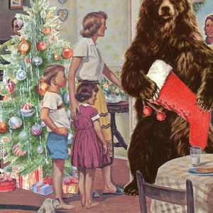 L'ospite inaspettato - Cofanetto stagionale di cartoline di Natale di Unusual Cards. Per favore, non dare queste carte agli orsi.