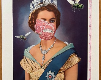 【一点物現代アート】GOD SAVE THE REP＆SKULL QUEEN Front Face of a Stela (Free-standing Stone with Relief