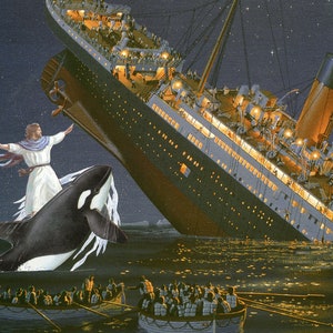 I&#39;m Flying Jack! Art prints in all sizes! Perfect for framing! Surfing Jesus, orcas attacking boats, and the sinking titanic sub all in one!