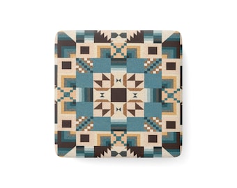 Champange Geometric Pattern Porcelain Magnet