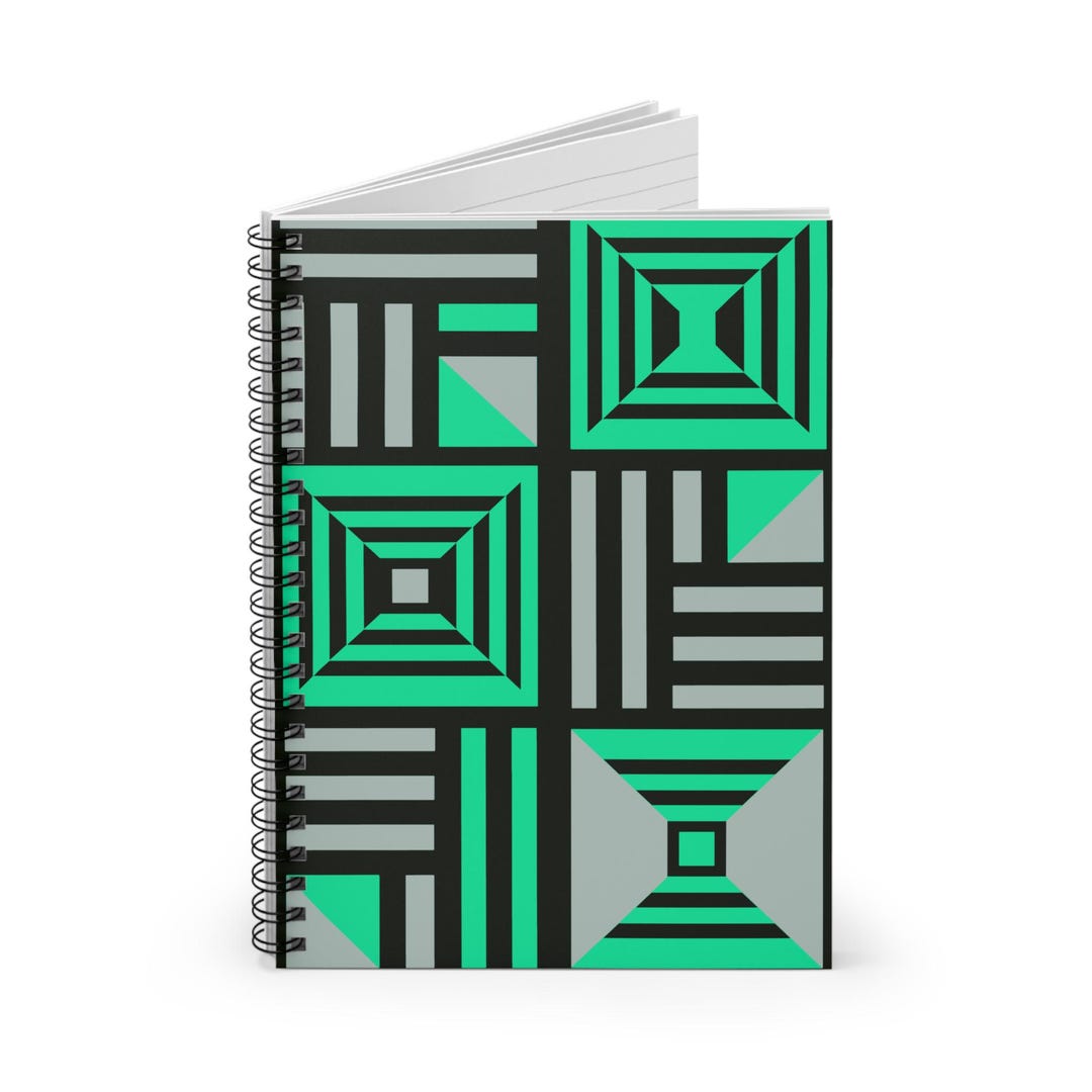 Quilt Block Geometric Pattern Spiral Notebook - Etsy