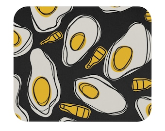 Fried Egg & Hot Sauce Pattern Mouse Pad