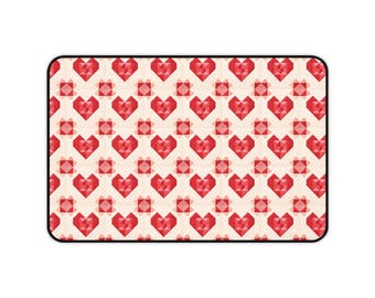 Quilt Block Heart Desk Mat