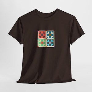 Shoo Fly Quilt Squares T-Shirt | Colorful Vibrant Patchwork Pattern