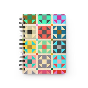 Cuaderno espiral de patchwork de colcha Shoofly