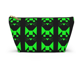 Neon Cat Pattern Accessory Pouch