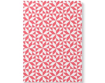 Pink Geometric Star Pattern Softcover Journal