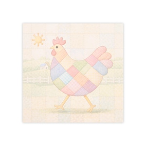 Pastel Patchwork Chicken Post-it® Notes | Farmhouse Decor