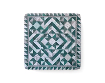 Teal Geometric Tile Porcelain Magnet