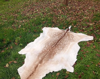 Wild Fallow Deer Skin Hide Pelt, Home Decor Rug (190cm)
