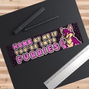 Furry Enthusiast Bumper Sticker, Fun Car Decals for Furry Fans, Vehicle Accessories, Gifts for Furries