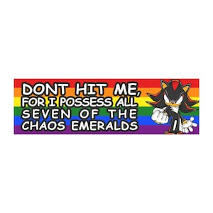 Igel-Automagnet | Lustiges Chaos Emerald Meme | Regenbogen Pride Automagnet | 10-Zoll-Gaming-Auto-Zubehör