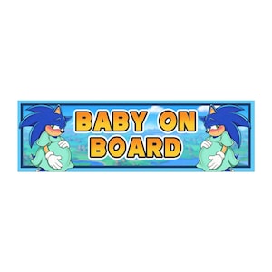 Schwangeres Sonic Auto Magnet - Baby on Board - Urkomisch Absurdes Parodie Zeichen