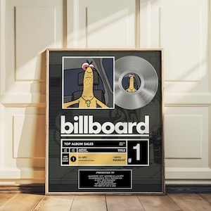 Affiche de disque de platine du DJ SPIT d'amis souriants | Impression d'art hip-hop 16 x 20 | Décoration murale dessin animé culte | Oeuvres d'art de la série comique en édition limitée
