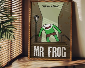 Mr. Frog Joker Parody Poster | Smiling Friends Cartoon Art